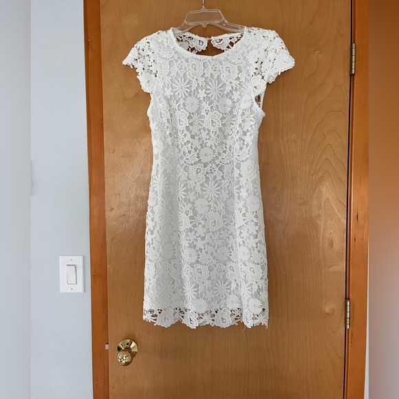 Lulus Romance Language white backless lace dress - Picture 4 of 5